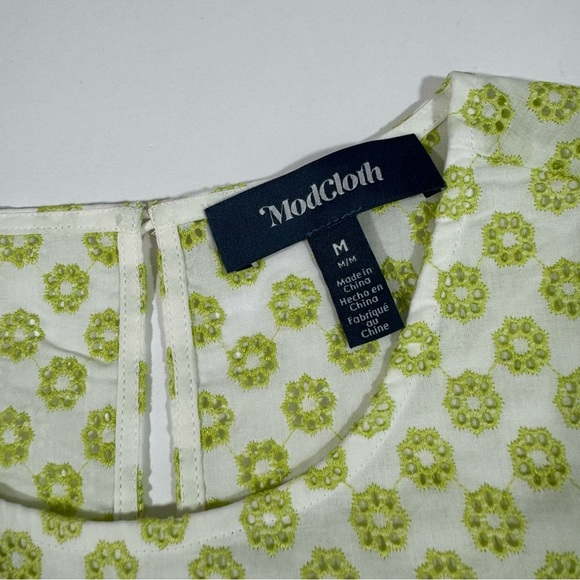 ModCloth Day Tripping Eyelet Flower Fields Trapeze Dress - Picture 4 of 8